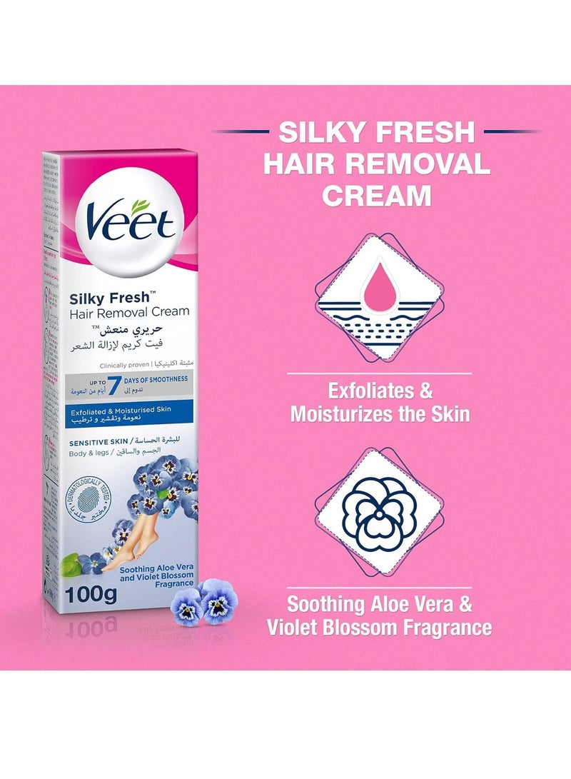 Veet Hair Removal Cream for Sensitive Skin, 100g - Image 3