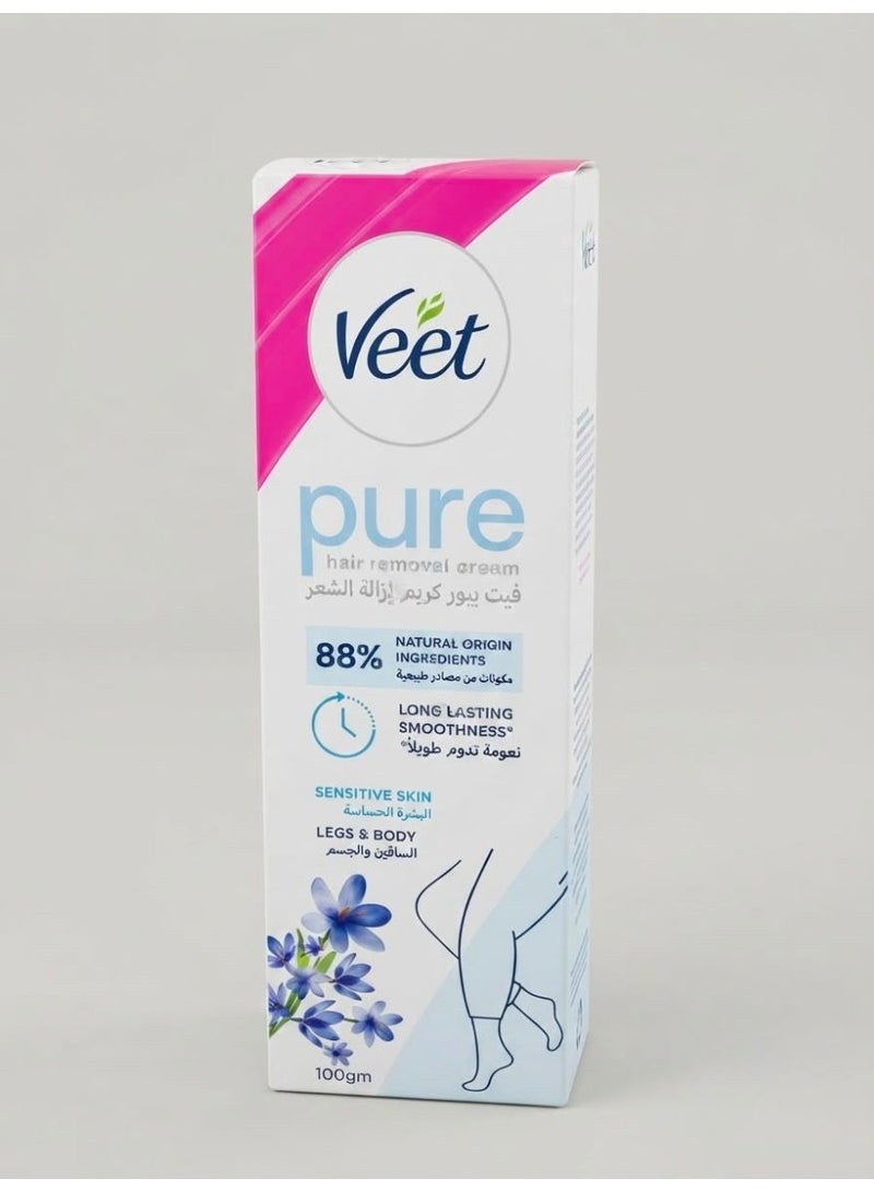 Veet Hair Removal Cream for Sensitive Skin, 100g - Image 1