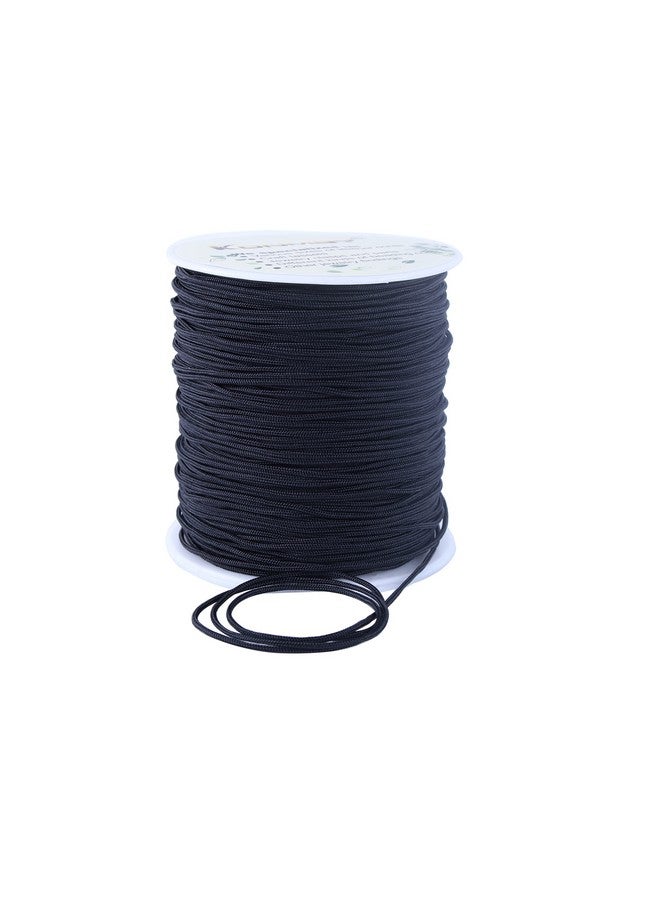 KONMAY 1.5Mm Braided Nylon Bracelet Making String Cord 150 Yards Nylon Shamballa Macramé/Beading Cord Lift Shade Cord Black 900 - Image 1