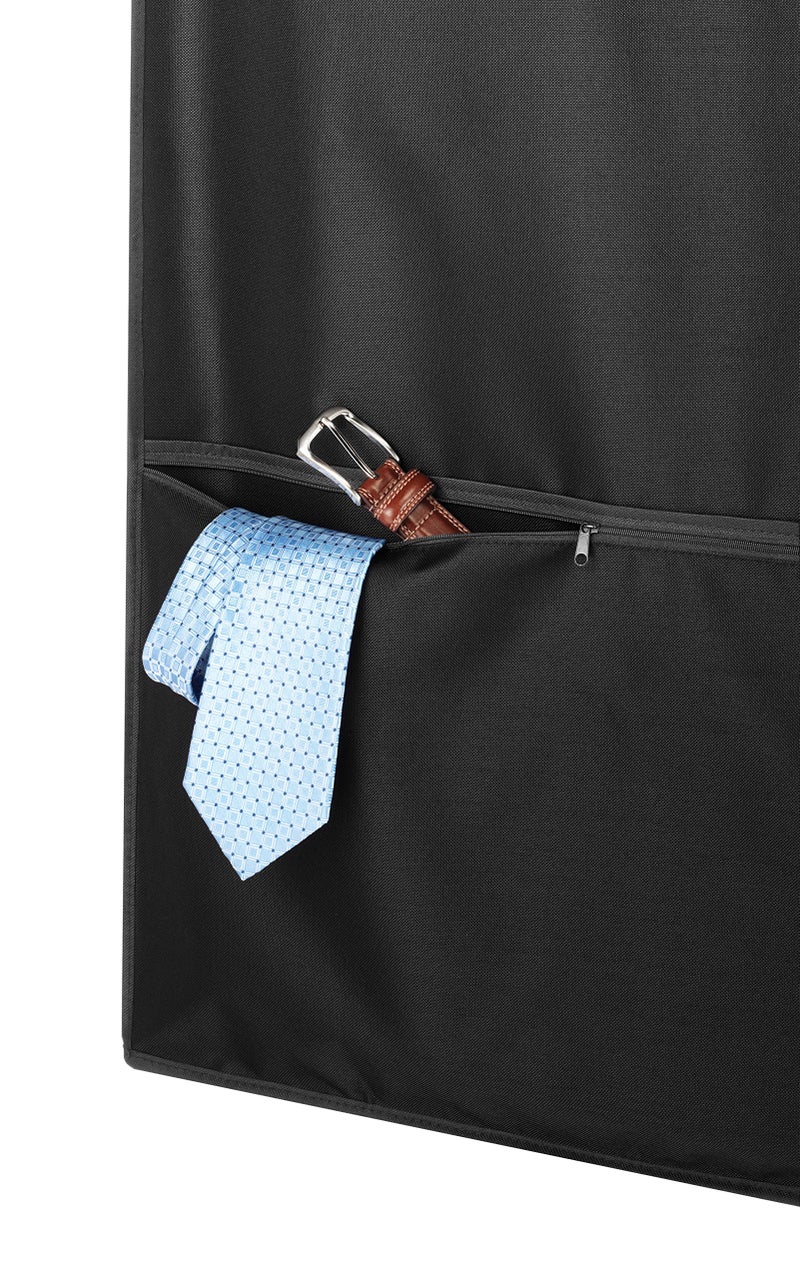 Whitmor Zippered Garment Bag with Pocket, Black - Image 2