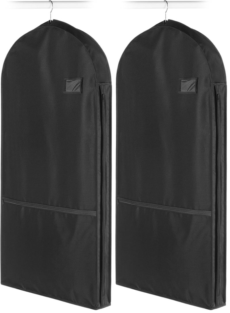 Whitmor Zippered Garment Bag with Pocket, Black - Image 1