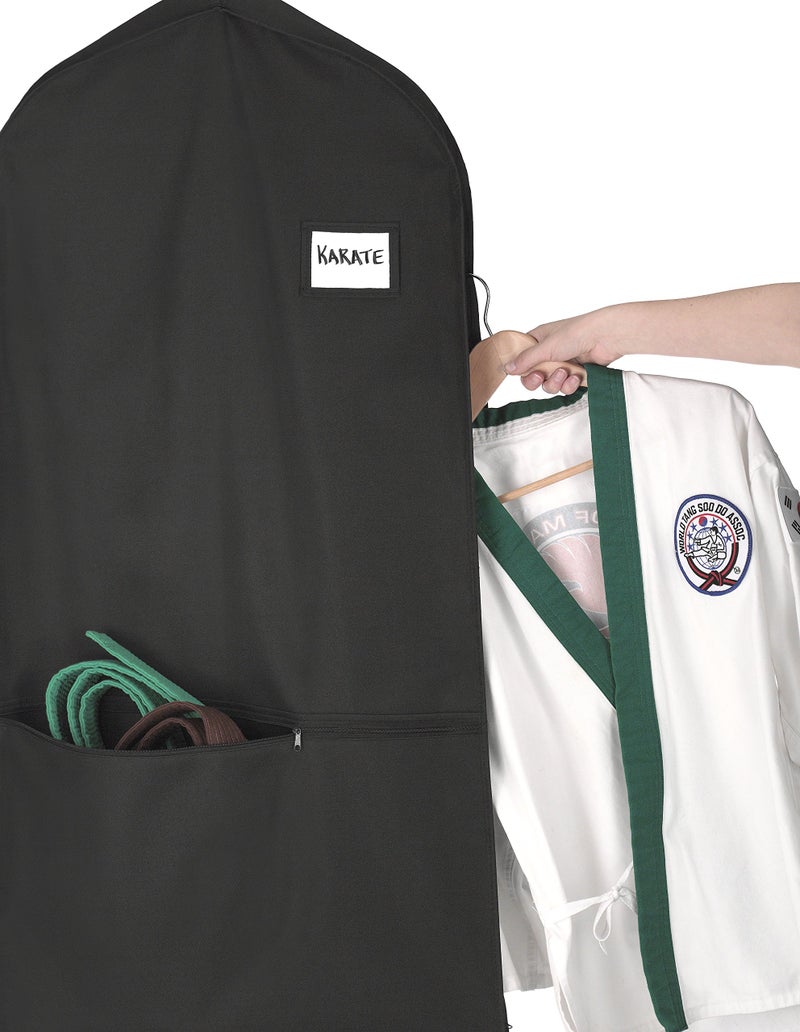Whitmor Zippered Garment Bag with Pocket, Black - Image 4