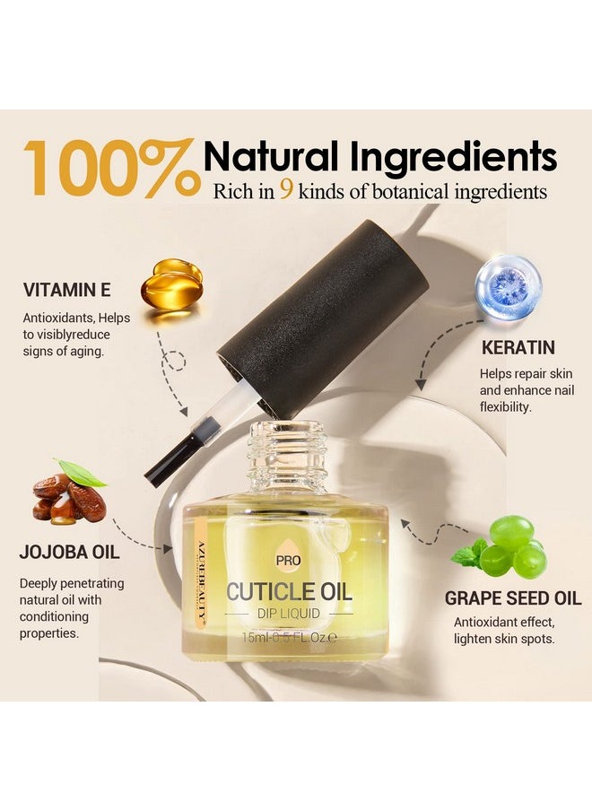 AZUREBEAUTY Cuticle Oil 15Ml Natural Nail Nourishing Oil & Cuticles Care Strengthener Oil With Vitamin E And Keratin For Repair Moisturize And Strengthener For Damaged Nails  - Image 2