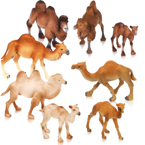 Supervitae 8 Pcs Christmas Large Plastic Camels Toys Plastic Figures Big Size Wild Arabian Camel Dromedary Toy Desert Stuffed Animals Figures with Humps Play for Home Diorama Decor - Image 1