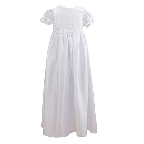 NIMBLE Baby Girls Baptism Christening Embroidered Gown with Headband for 0-12 Months (3-6 Months, White) - Image 2