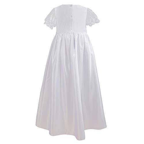 NIMBLE Baby Girls Baptism Christening Embroidered Gown with Headband for 0-12 Months (3-6 Months, White) - Image 3