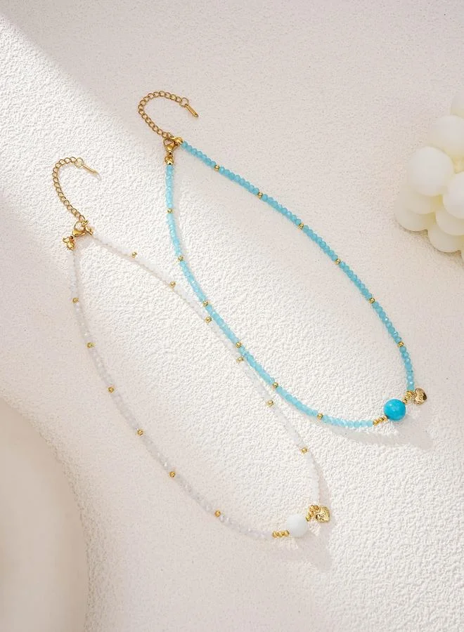تايك تو Set of 2 - Glass Beaded Necklace