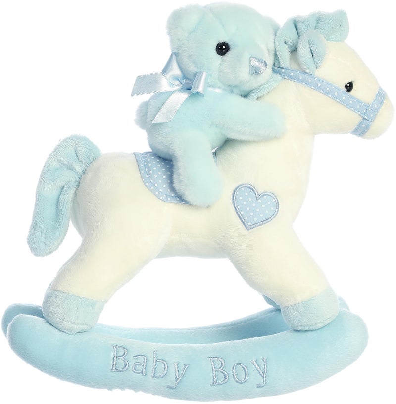 ebba Aurora® Melodious Musicals! Baby Boy Rocking Horse™ Baby Stuffed Animal - Musical Entertainment - Engaging Play - Blue 12 Inches - Image 4