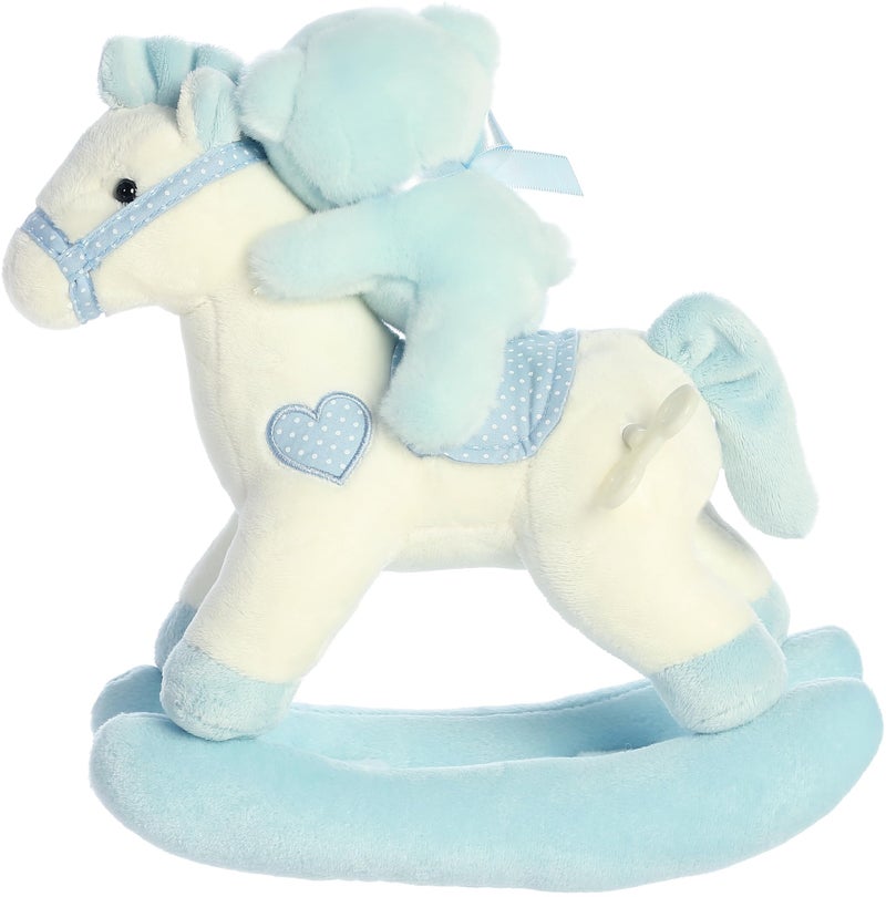 ebba Aurora® Melodious Musicals! Baby Boy Rocking Horse™ Baby Stuffed Animal - Musical Entertainment - Engaging Play - Blue 12 Inches - Image 2