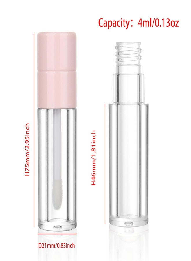 COSIDEA 20pcs Round 4ml 0.13oz Pink Empty lip gloss tubes with wand Lipgloss tube containers for lip oil packing - Image 2