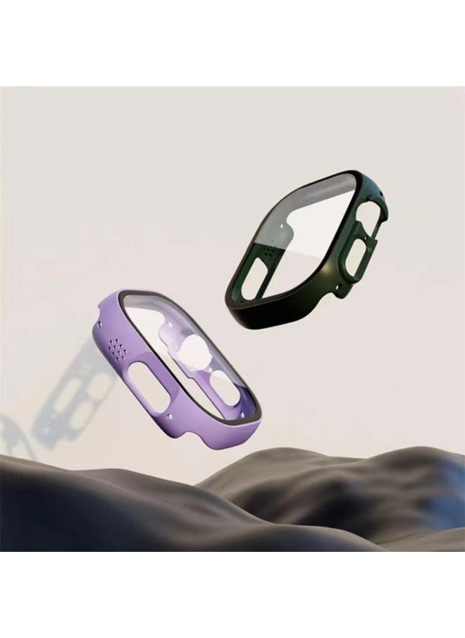 Generic - For Apple 8 Generation 49mm Watch PC Integrated Glass Protective Case WatchUltra HD Tempered Film-Color:4. Transparent Color-Dimensions:49mm (without Keys) Bare Shell - Image 1