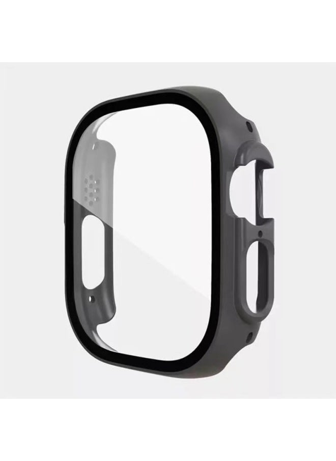 Generic - For Apple 8 Generation 49mm Watch PC Integrated Glass Protective Case WatchUltra HD Tempered Film-Color:4. Transparent Color-Dimensions:49mm (without Keys) Bare Shell - Image 1