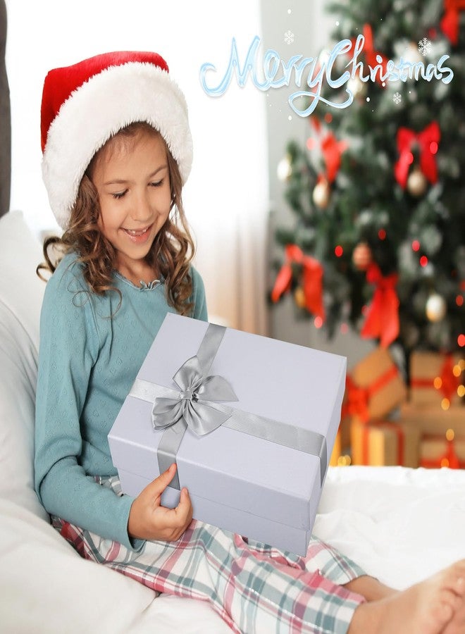 Tenceur 10 Pcs Gift Boxes with Lids Heavy Duty Nested Assorted Sizes Cardboard Gift Boxes for Presents with Ribbon for Xmas Holiday Present(White,5 Size - Image 4