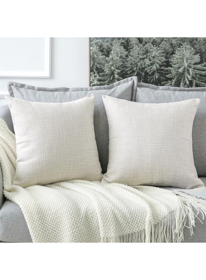 Otostar OTOSTAR Linen Throw Pillow Covers Set of 2 Decorative Square Pillowcases Cushion Covers 12x12 Inch for Home Decor Sofa Bedroom Car 30 x 30 CM Beige - Image 5