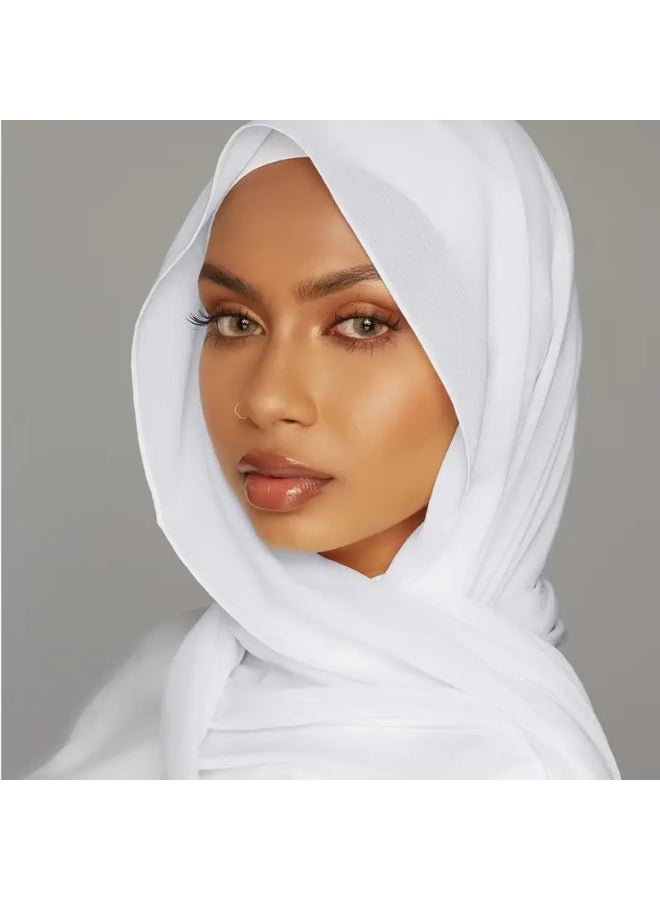 بلوم – طقم حجاب شيفون مكوّن من 5 قطع، خفيف الوزن وقابل للتنفس (180×70 سم) | الألوان: موف، وردي، أبيض، جملي، بيج. قماش ناعم، خفيف، وقابل للتنفس — مثالي للاستخدام اليومي، والصلاة، والمناسبات الخاصة. مثالي لأزياء المحجبات، وتنسيقات الحجاب، والستايلات متعددة الطبقات. - Image 5