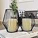 SUJUN Black Metal Wire Tea Light Candle Holders for Indoor Outdoor,Set of 2 Events,Parties and Wedding Decorations - Image 2