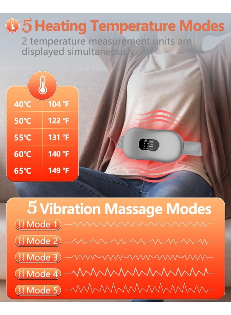 حزام تدفئة لآلام الدورة الشهرية – وسادة حرارية قابلة للشحن بشاشة رقمية، 4 مؤقتات إيقاف تلقائي، لتخفيف ألم البطن وأسفل الظهر - Image 4