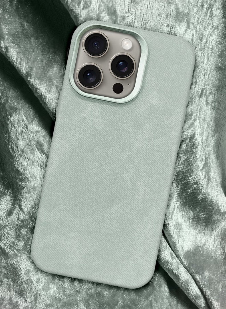CATANES 2Packs iPhone 15 Pro Max Alcantara Case Cover Premium Quality Luxurious Soft Touch Protection with Metal Camera Frame with a 3D Screen Protector - Natural Titanium  - Image 4