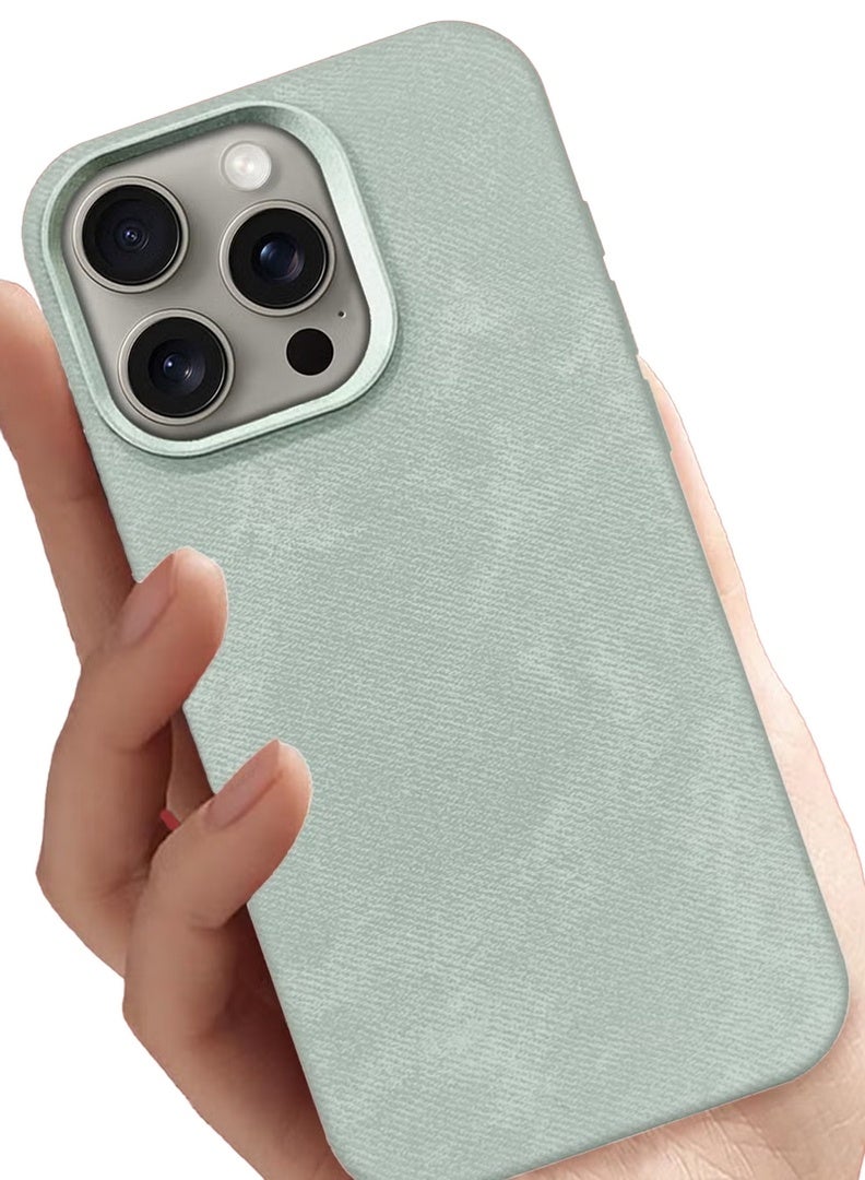 CATANES 2Packs iPhone 15 Pro Max Alcantara Case Cover Premium Quality Luxurious Soft Touch Protection with Metal Camera Frame with a 3D Screen Protector - Natural Titanium  - Image 5