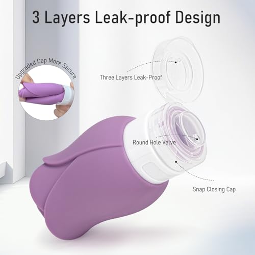 Mabnuby 3 OZ Travel Bottles Leakproof for Travel TSA Approved & Refillable Mini Cream Containers Set 8 Pack – Silicone Squeeze Tube Rose Bottle for Shampoo Lotion Body Wash BPA Free with Bag, Purple - Image 3