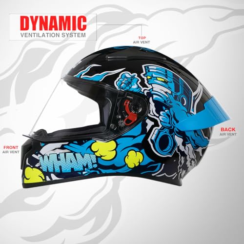 Studds Thunder D10 ISI and DOT Certified Full Face Graphic Helmet for Men and Women with Clear Visor and Painted Spoiler - Image 2