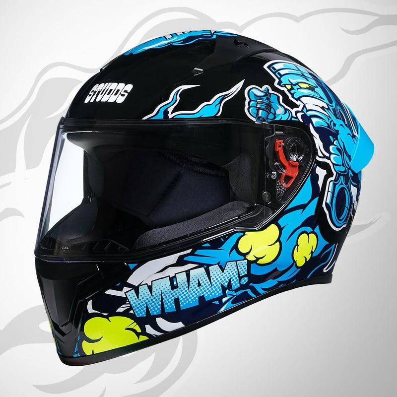 Studds Thunder D10 ISI and DOT Certified Full Face Graphic Helmet for Men and Women with Clear Visor and Painted Spoiler - Image 5