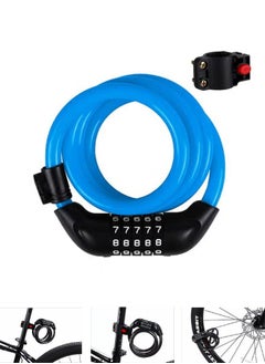 Bike Lock, 4 Feet Bike Locks Cable, High Security 5 Digit Resettable Combination Coiling Bicycle Lock, Heavy Duty Anti Theft Cable Locks with Mounting Bracket, 1/2 Inch Diameter