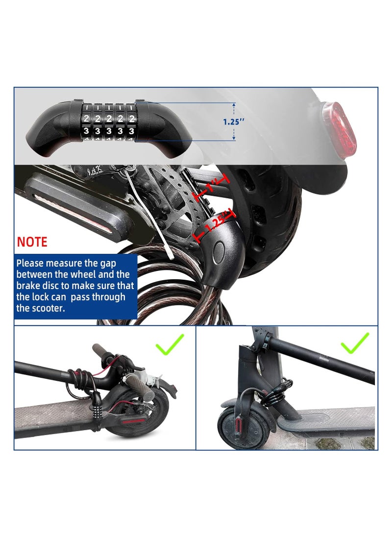 Bukela - Bike Lock, 4 Feet Bike Locks Cable, High Security 5 Digit Resettable Combination Coiling Bicycle Lock, Heavy Duty Anti Theft Cable Locks with Mounting Bracket, 1/2 Inch Diameter - Image 1