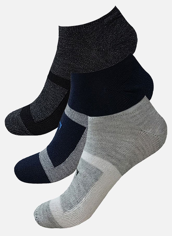 FIMS جوارب جري بطول الكاحل للرجال من فIMS - عبوة من 3 قطع مزخرفة بخطوط - Image 1