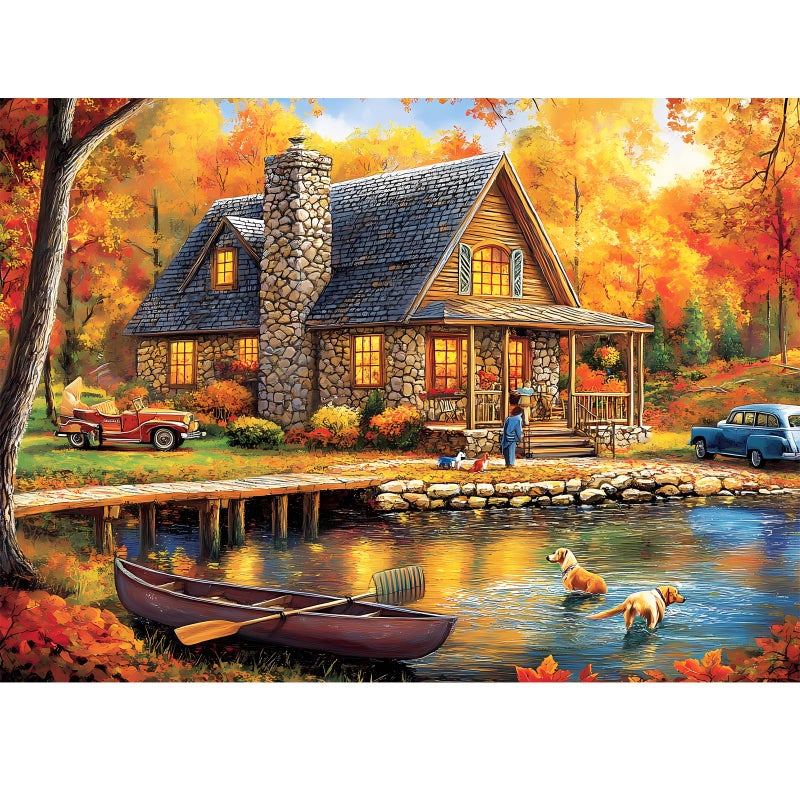 WSCXSC 300 Piece Puzzles for Adult Jigsaw Puzzles Yellow Forest Boat Puzzle 300 Pieces Jigsaw Puzzles for Adult Kids Elderly Family Challenging Puzzles Game Home Decor Gift Toy 205x15IN - Image 3