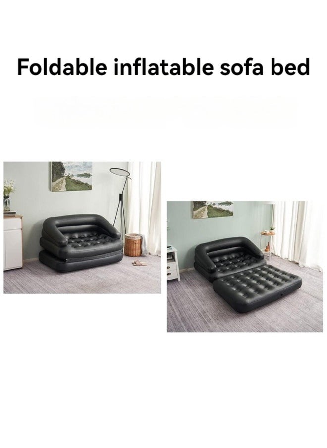 M MIAOYAN Foldable inflatable bed household outdoor single double airbed enlarged thick convenient mattress  - Image 2
