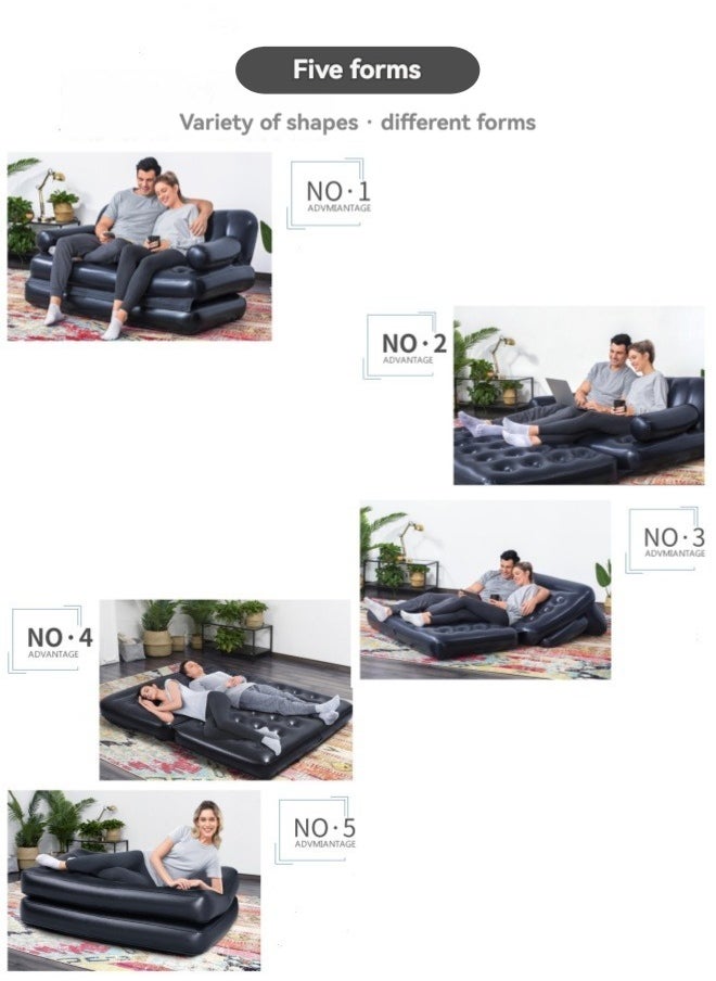 M MIAOYAN Foldable inflatable bed household outdoor single double airbed enlarged thick convenient mattress  - Image 3