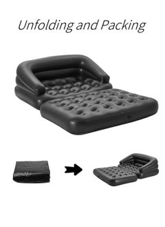 M MIAOYAN Foldable inflatable bed household outdoor single double airbed enlarged thick convenient mattress  - Image 4