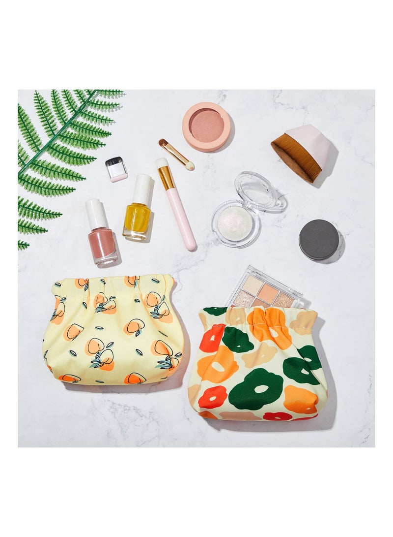 Luckam 4Pcs Lambskin Pocket Cosmetic Bag Portable Mini Lipstick Storage Bag Waterproof Leather Squeeze Self Closing No Zipper Portable Travel Makeup Pouch - Image 4