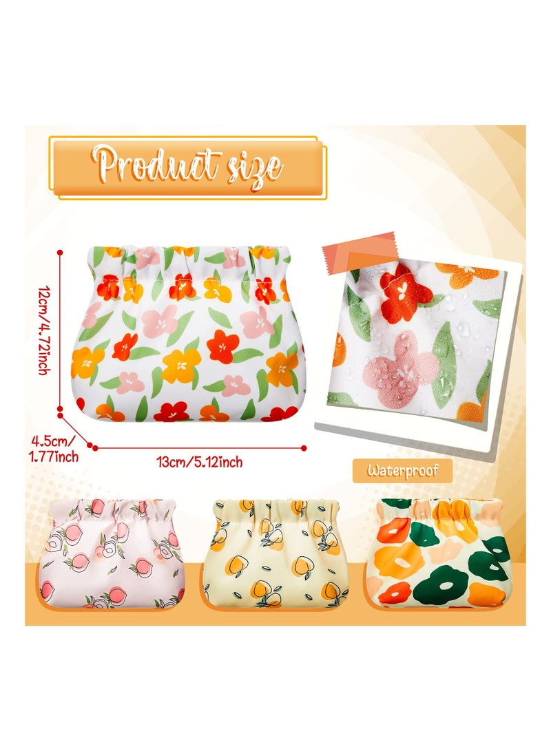 Luckam 4Pcs Lambskin Pocket Cosmetic Bag Portable Mini Lipstick Storage Bag Waterproof Leather Squeeze Self Closing No Zipper Portable Travel Makeup Pouch - Image 3