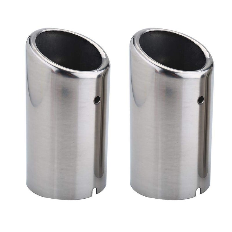 EVGATSAUTO 2Pcs Car Exhaust Tail Pipes Muffler Tips Stainless Steel Fit for V-W Golf Tiguan Passat Touran B-M-W 325i 328i Exhaust Pipe Muffler - Image 1