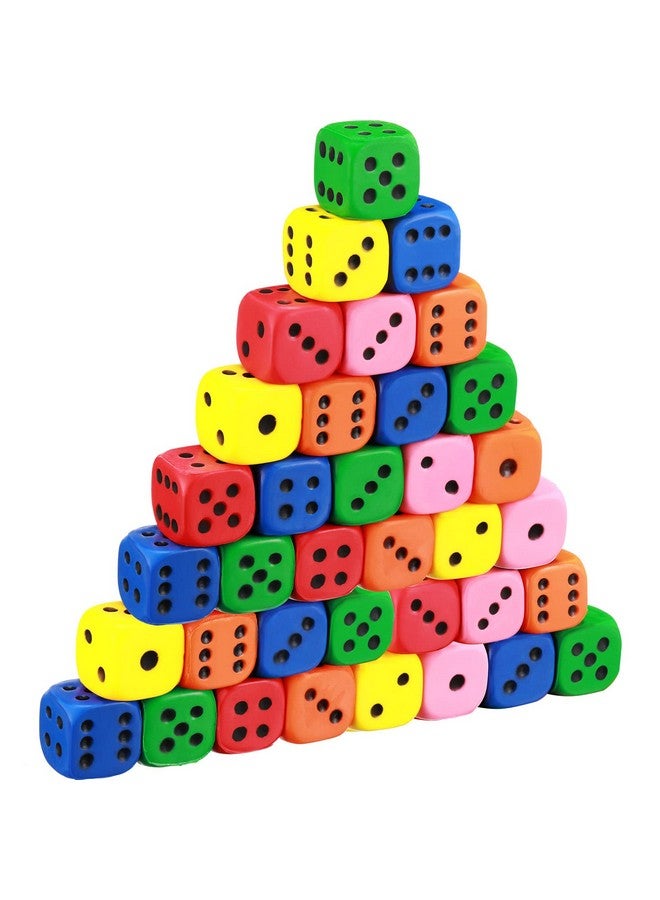 Kasyat 36 Pieces Foam Dice Colorful Cubes Block of Dice with Number Dots for Boy Girl Over 3+, Building, Educational Toys, Math Teaching, Pastime, Party Favors and Classroom Supplies - Image 1