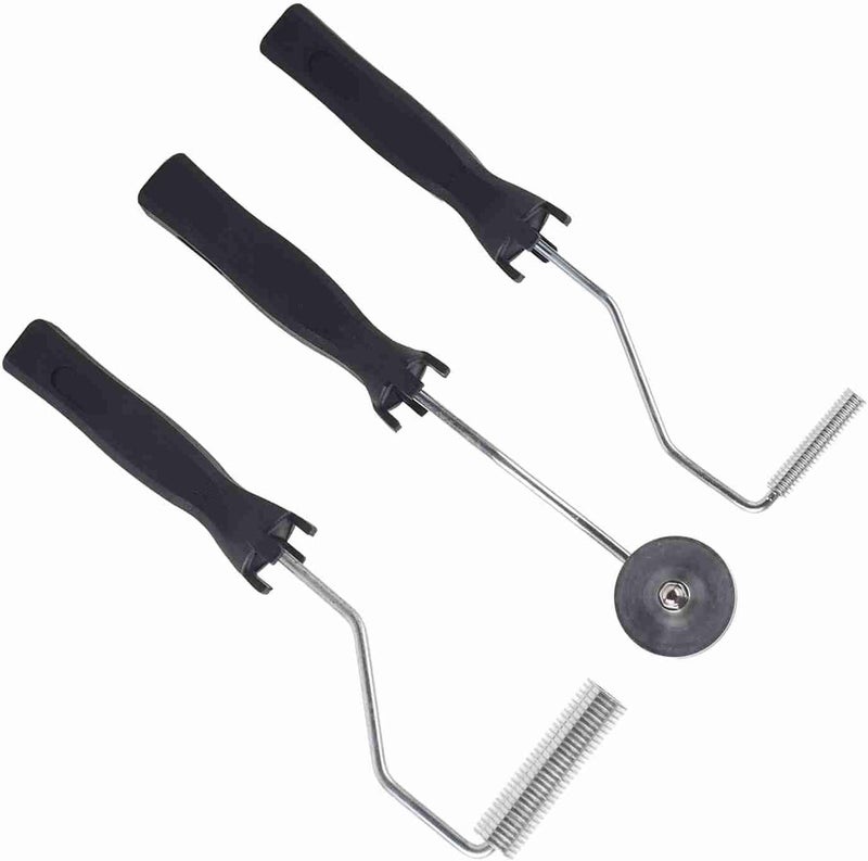 GOWENIC Fiberglass Bubble Laminating Roller, Aluminum Alloy Roller, GRP FRP Resin Work Tool, Fiberglass with Handle for Laminating Debulking (3 Piece Set) - Image 3