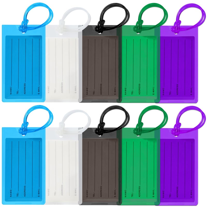 Sodsay 10 Pack Luggage Tags for Suitcases, Airplane Travel Essentials for Flying, International Travel Must Haves, and Luggage Accessories by Sodsay - Image 1