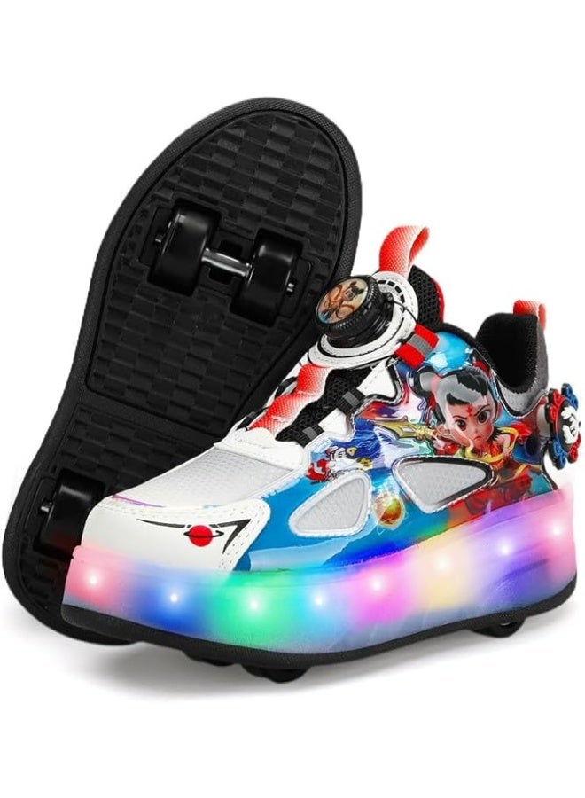 Lucky Kids Kids Roller Skates 4 Wheel Flashing Skate Shoes With Led Lights Usb Rechargeable Stylish & Fun For Boys & Girls - Image 1