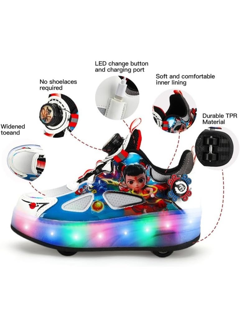 Lucky Kids Kids Roller Skates 4 Wheel Flashing Skate Shoes With Led Lights Usb Rechargeable Stylish & Fun For Boys & Girls - Image 2