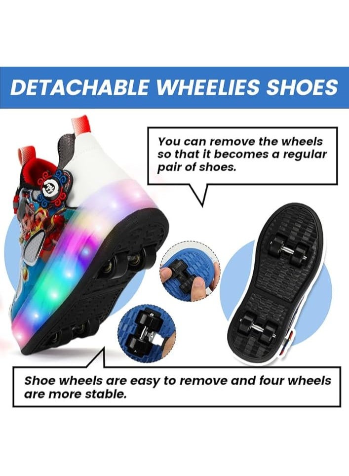 Lucky Kids Kids Roller Skates 4 Wheel Flashing Skate Shoes With Led Lights Usb Rechargeable Stylish & Fun For Boys & Girls - Image 4