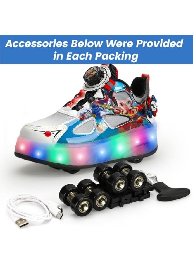Lucky Kids Kids Roller Skates 4 Wheel Flashing Skate Shoes With Led Lights Usb Rechargeable Stylish & Fun For Boys & Girls - Image 5