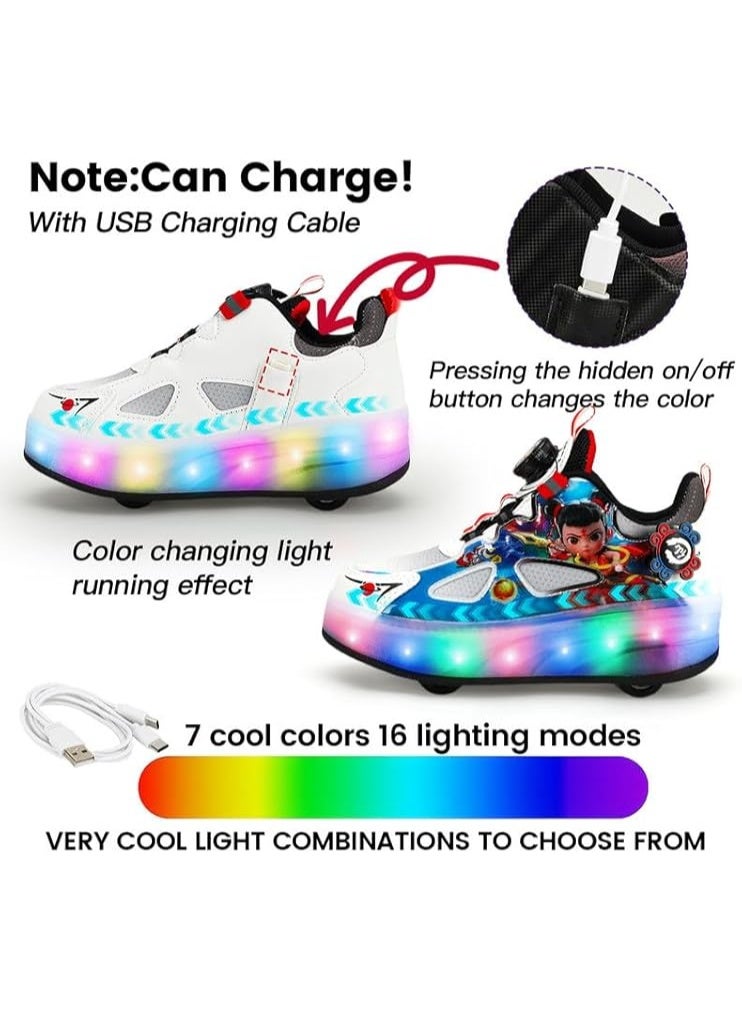 Lucky Kids Kids Roller Skates 4 Wheel Flashing Skate Shoes With Led Lights Usb Rechargeable Stylish & Fun For Boys & Girls - Image 3