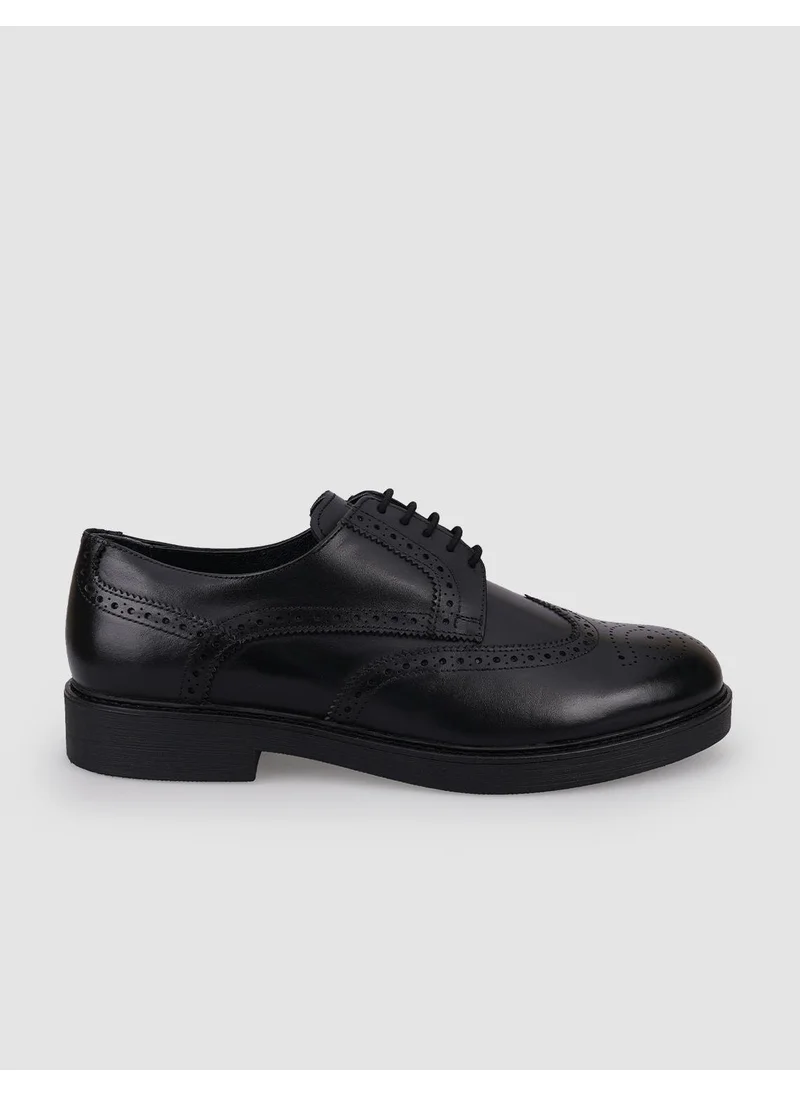 كاباني Leather Black Lace-Up Men's Casual Shoes