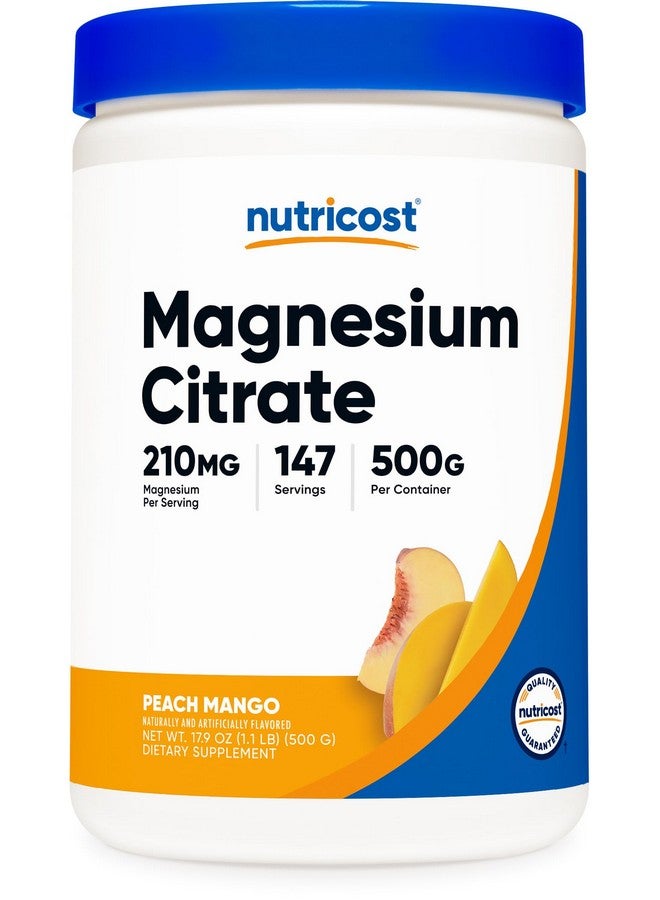 Nutricost Magnesium Citrate Powder (Peach Mango, 500 Gram) - Image 1
