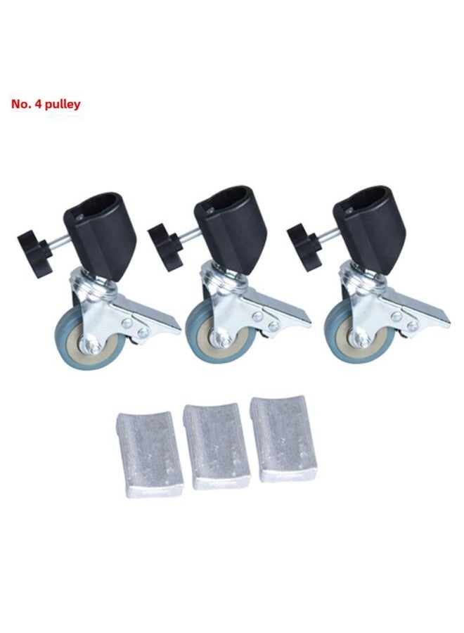 Generic Tripod Wheel Accessories Photography Lamp Frame Wheel Yunteng 900 Yunteng 901 Wheel Universal Wheel With Brake Pulley-Body Color:Blue  - Image 4