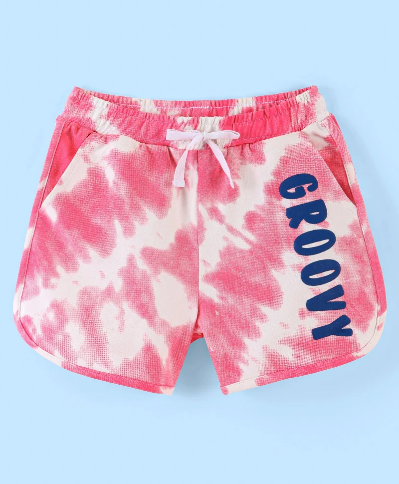 Pine Kids Pine Kids Cotton Knit Mid Thigh Length Tie Dye Print Shorts - Snow White