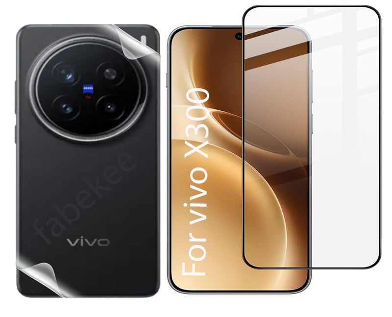 FabeKee Tempered Glass Screen Protector Compatible for Vivo X300 5G | Front And Back Screen Guard With camera lens protector (Combo) - Image 2