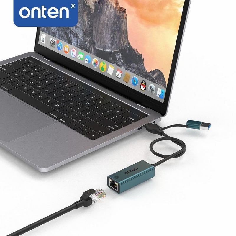 For ONTEN UE106+ Ethernet Adapter USB-A & USB-C RJ45 1000M - Image 5